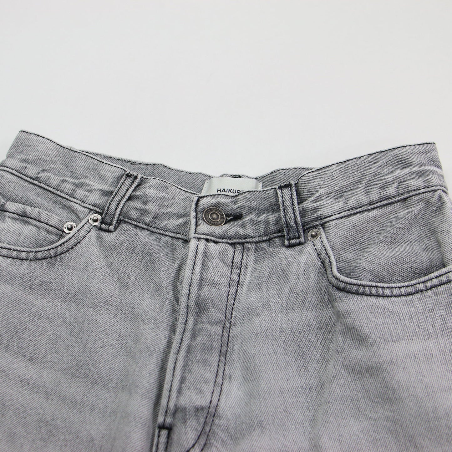 24秋冬 ワイド デニムパンツ / BETHANY ASIAN FIT FOG GREY ハイウエスト