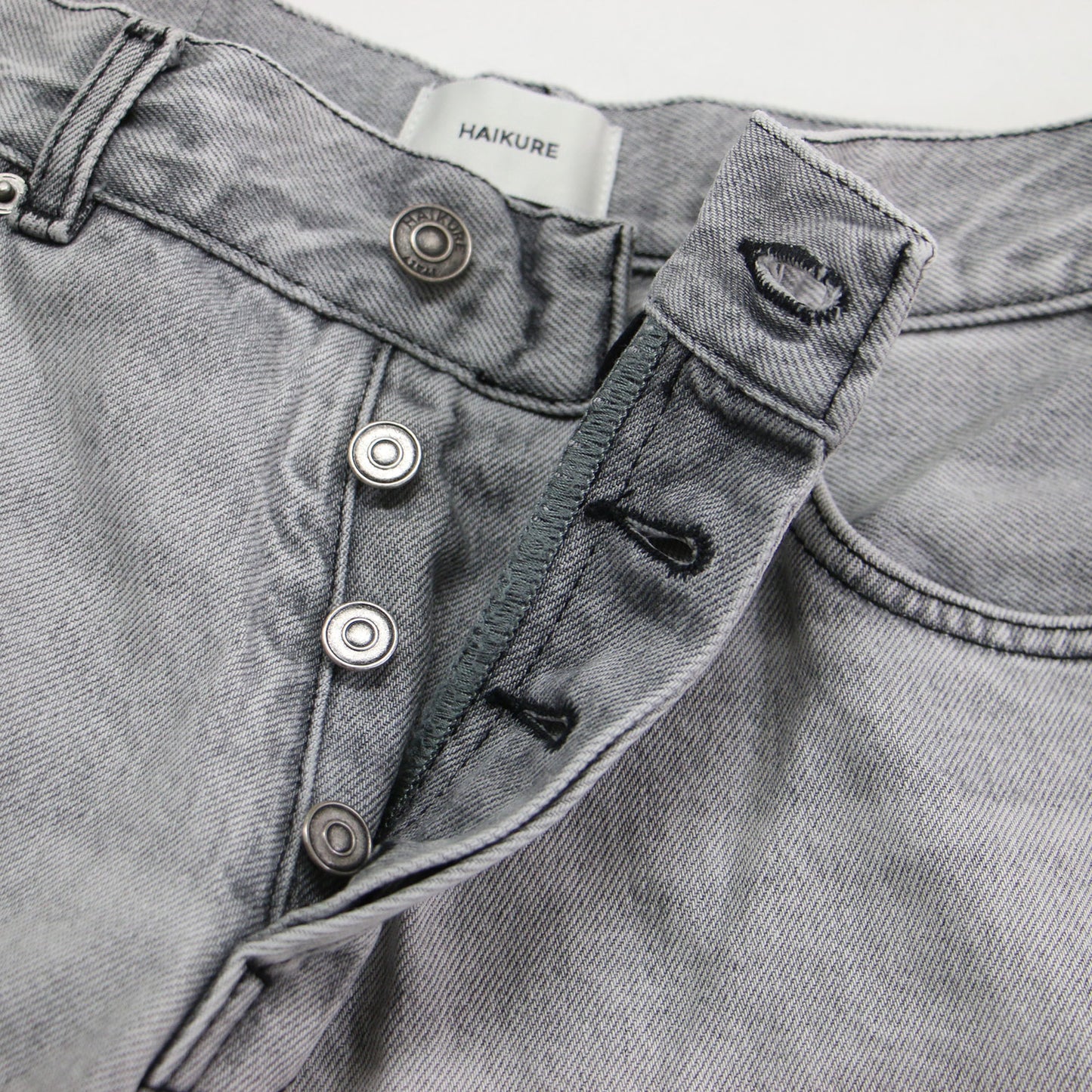 24秋冬 ワイド デニムパンツ / BETHANY ASIAN FIT FOG GREY ハイウエスト