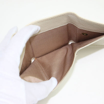 型押しレザー 三つ折り 財布 / ウォレット ミニ 金具 本革