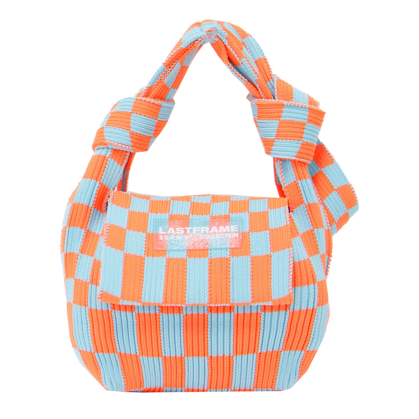 22春夏 市松柄 ニット バッグ / ICHIMATSU OBI BAG ハンドバッグ