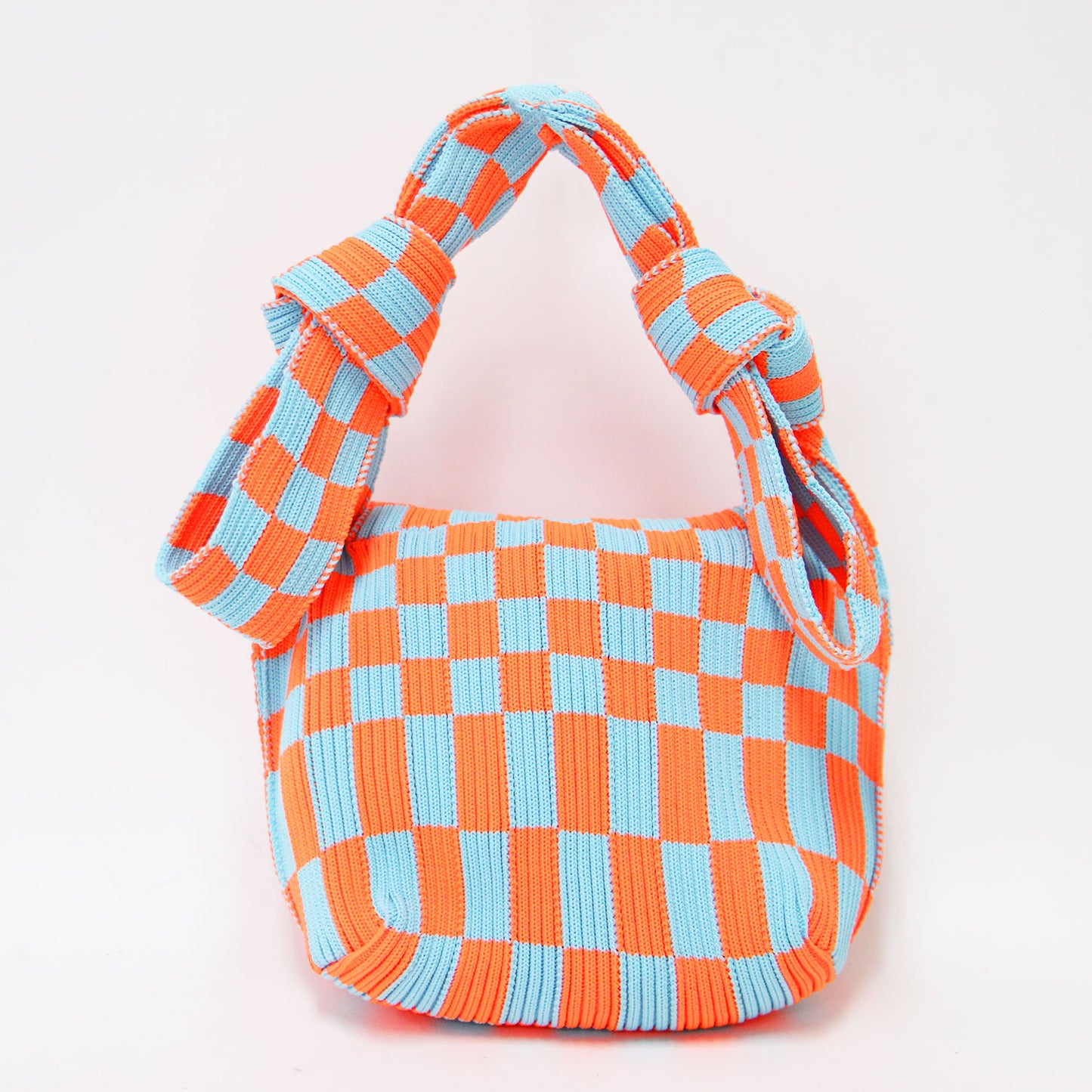 22春夏 市松柄 ニット バッグ / ICHIMATSU OBI BAG ハンドバッグ
