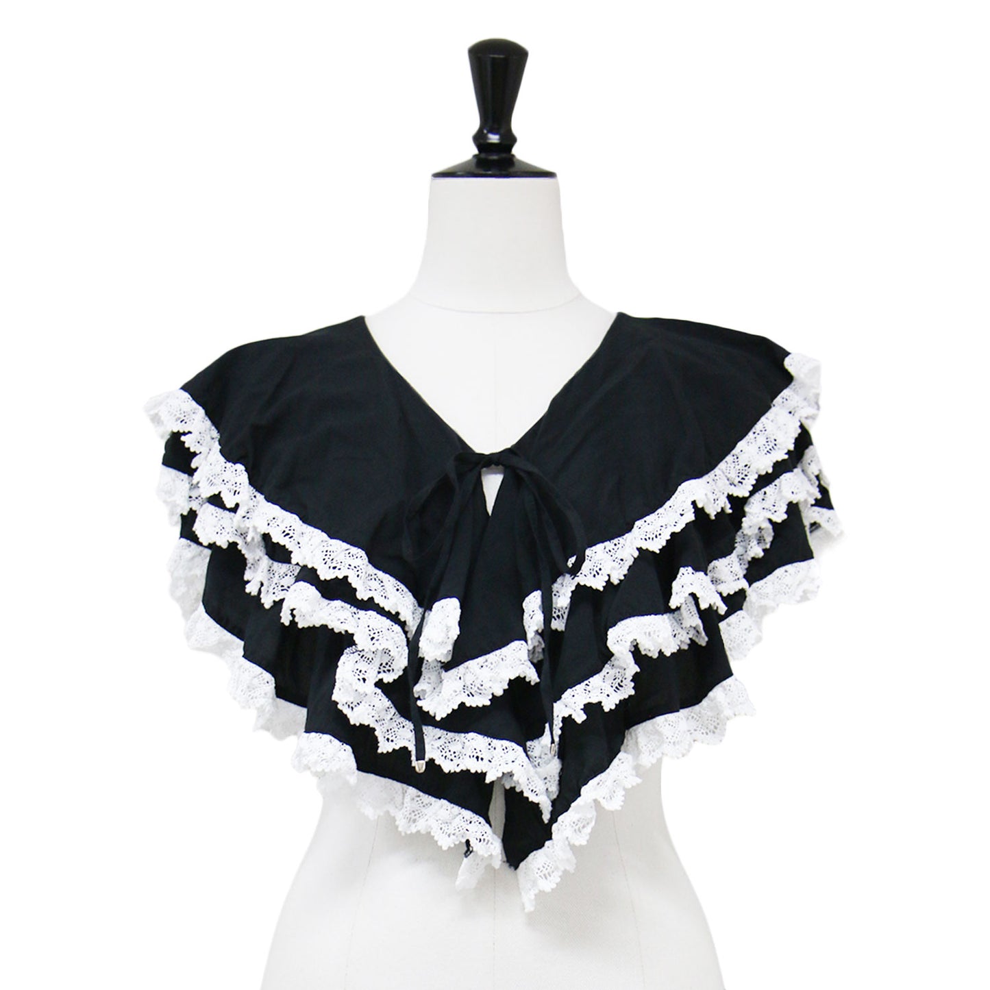 22秋冬 フリル 付け襟 / frill neck 3段 レース コットン