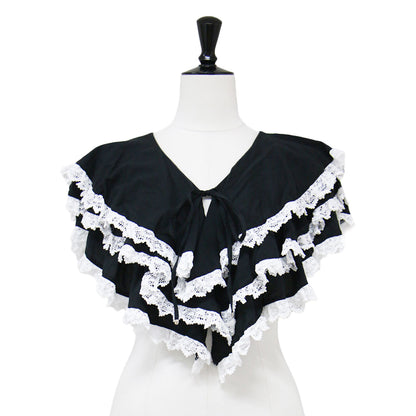 22秋冬 フリル 付け襟 / frill neck 3段 レース コットン