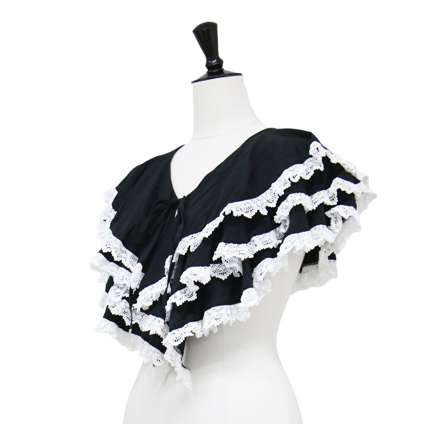 22秋冬 フリル 付け襟 / frill neck 3段 レース コットン