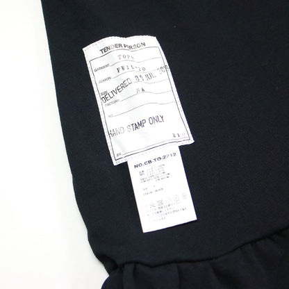 フレアスリーブ ロング ワンピース / Tシャツ 長袖 クルーネック Aラインフリル コットン