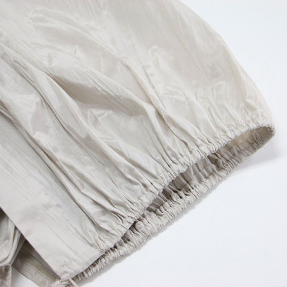 23秋冬 ケープ ロング ワンピース / Wrinkle Cape Dress コート 半袖 ベルト付き ギャザー ワッシャー加工 コットン