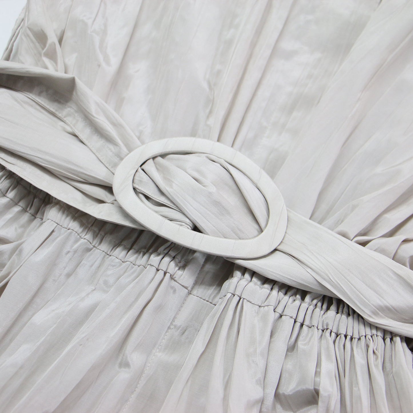 23秋冬 ケープ ロング ワンピース / Wrinkle Cape Dress コート 半袖 ベルト付き ギャザー ワッシャー加工 コットン