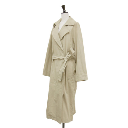 25春夏 ロング トレンチコート / マキシ丈 ベルト付き オーバーサイズ コットン