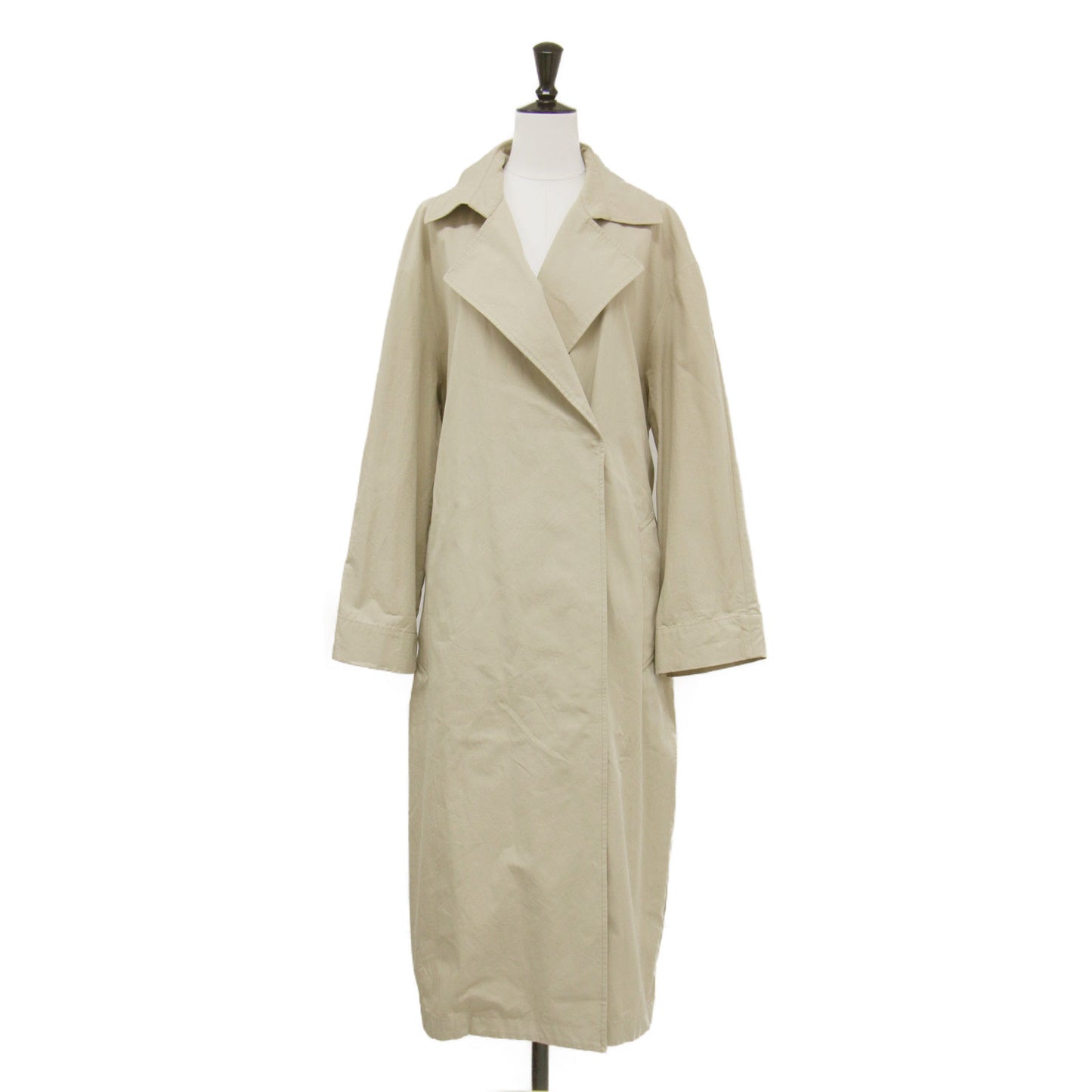 25春夏 ロング トレンチコート / マキシ丈 ベルト付き オーバーサイズ コットン