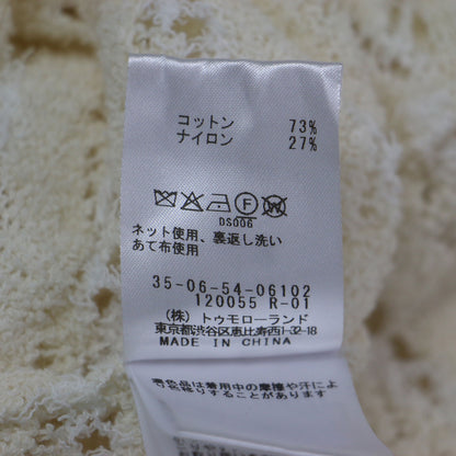 25秋冬 パイルレース ノースリーブ ロング ドレス / ワンピース ニット Uネック ボーダー柄 コットン