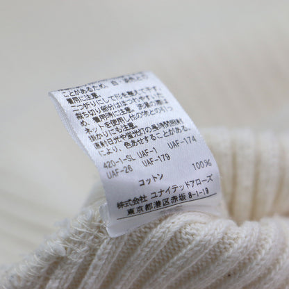 コットン リブ ニット ワンピース パンツ セット / ミディ丈 長袖 ボートネック スリム スリット
