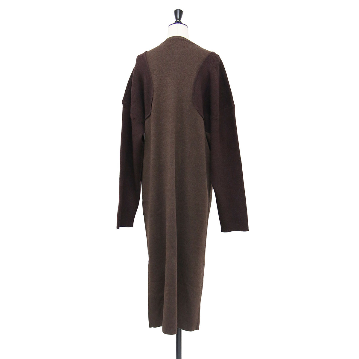 ボレロ レイヤー ワンピース / BOLERO LAYER ONE PIECE ニット ロング 長袖 Iライン ドッキング 配色 ウール