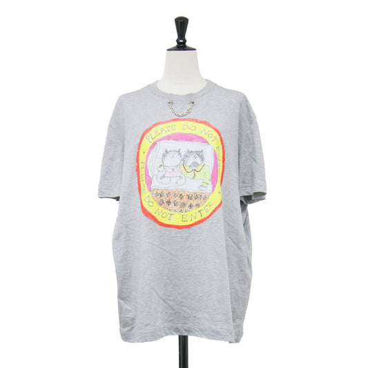 26春夏 キャットスタンプ Tシャツ 1AHYSK / カットソー 半袖 ハーフスリーブ クルーネック ネコ プリント チェーン コットン