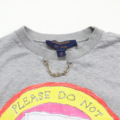 26春夏 キャットスタンプ Tシャツ 1AHYSK / カットソー 半袖 ハーフスリーブ クルーネック ネコ プリント チェーン コットン