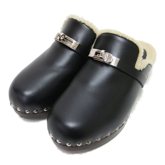 カルロッタ ムートン サンダル / CARLOTTA サボ ウッドソール バックル ボア レザー