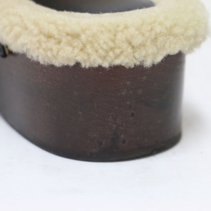 カルロッタ ムートン サンダル / CARLOTTA サボ ウッドソール バックル ボア レザー