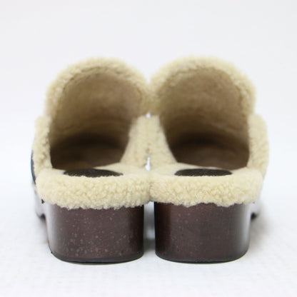 カルロッタ ムートン サンダル / CARLOTTA サボ ウッドソール バックル ボア レザー