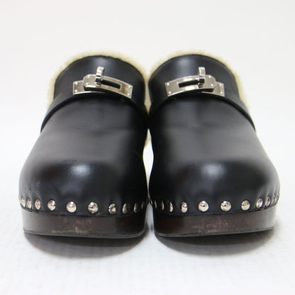 カルロッタ ムートン サンダル / CARLOTTA サボ ウッドソール バックル ボア レザー