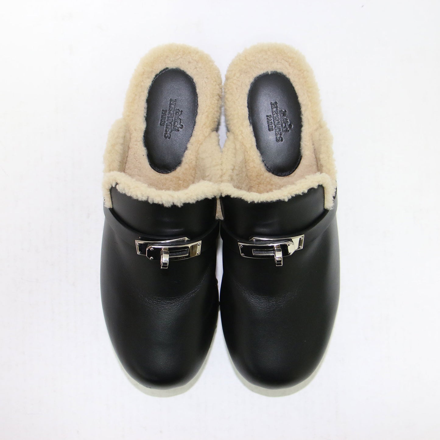 カルロッタ ムートン サンダル / CARLOTTA サボ ウッドソール バックル ボア レザー