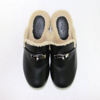 カルロッタ ムートン サンダル / CARLOTTA サボ ウッドソール バックル ボア レザー