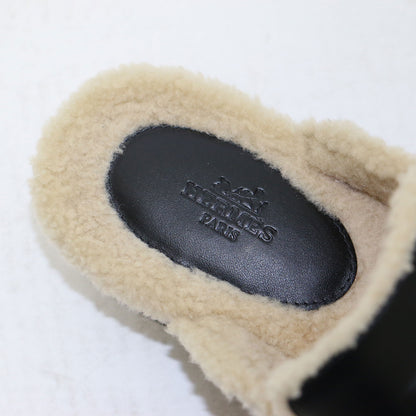 カルロッタ ムートン サンダル / CARLOTTA サボ ウッドソール バックル ボア レザー