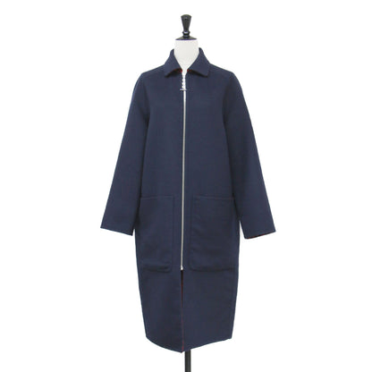 23春夏 リバーシブル カシミヤ コート 3E0130D1 / ロング ステンカラー ジップアップ シェーヌダンクル モチーフ