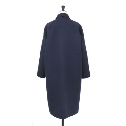 23春夏 リバーシブル カシミヤ コート 3E0130D1 / ロング ステンカラー ジップアップ シェーヌダンクル モチーフ