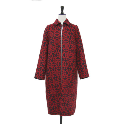 23春夏 リバーシブル カシミヤ コート 3E0130D1 / ロング ステンカラー ジップアップ シェーヌダンクル モチーフ