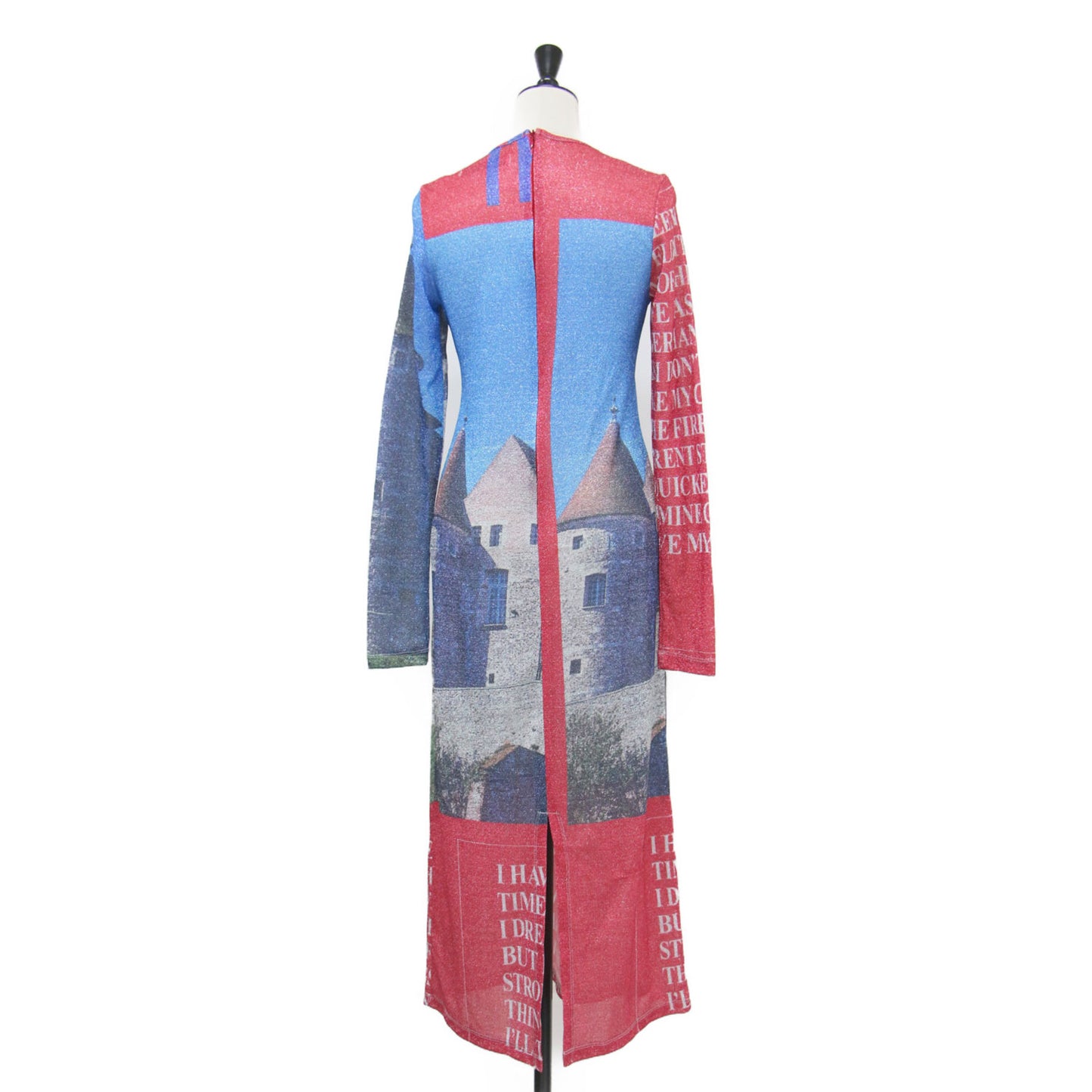 22秋冬 グラフィック グリッター ニット ワンピース / Graphic Glitter Dress ロング 長袖 タイト クルーネック 総柄