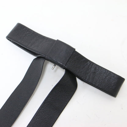 レザー リボン ポニーフック / long ribbon hook ヘアアクセサリー ヘアカフ