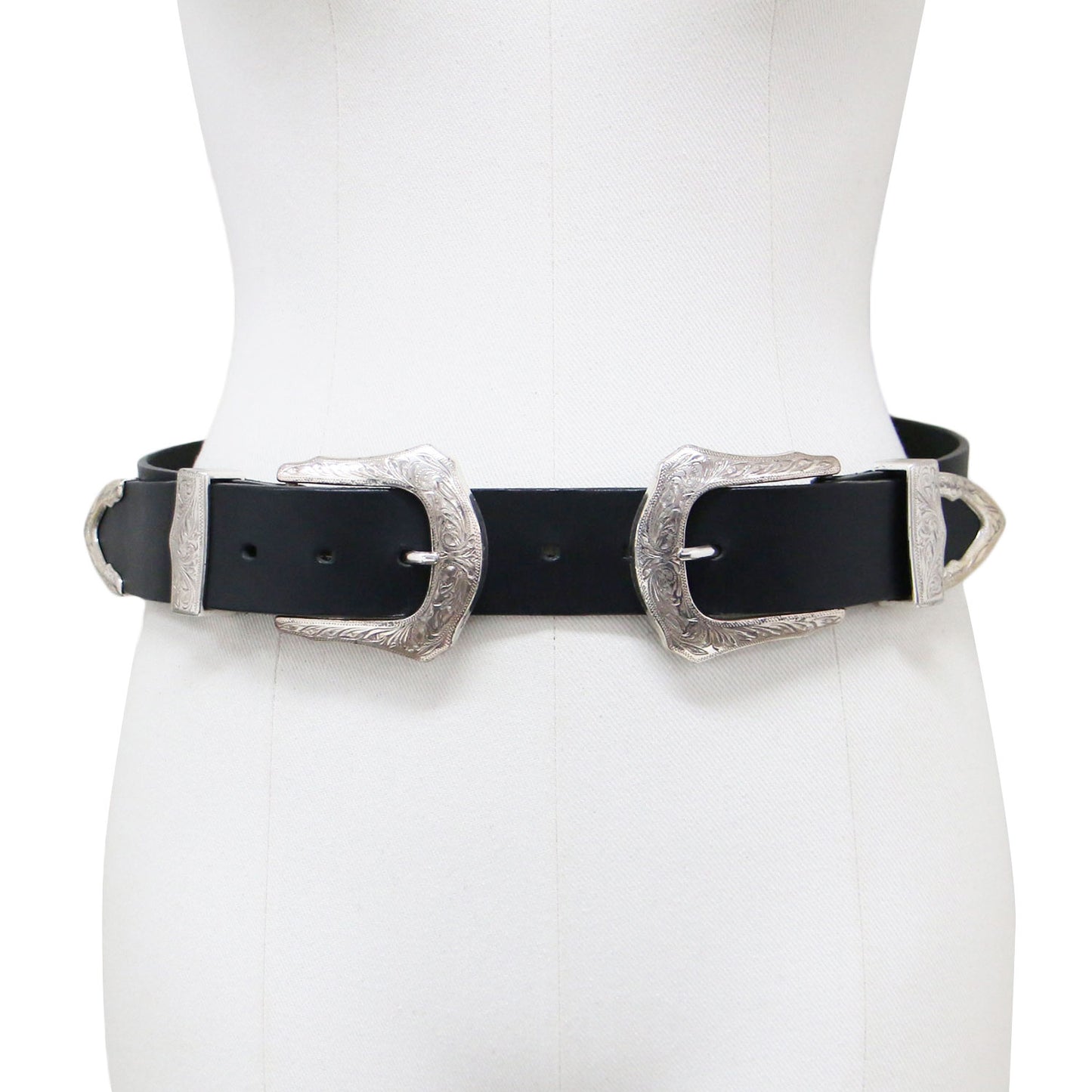 ダブルバックル ベルト / W buckle belt レザー