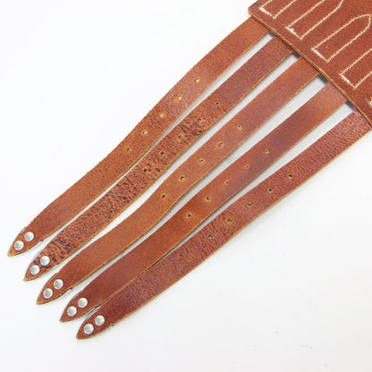 ワイド コルセット ベルト / サッシュベルト バックル 5連 レザー