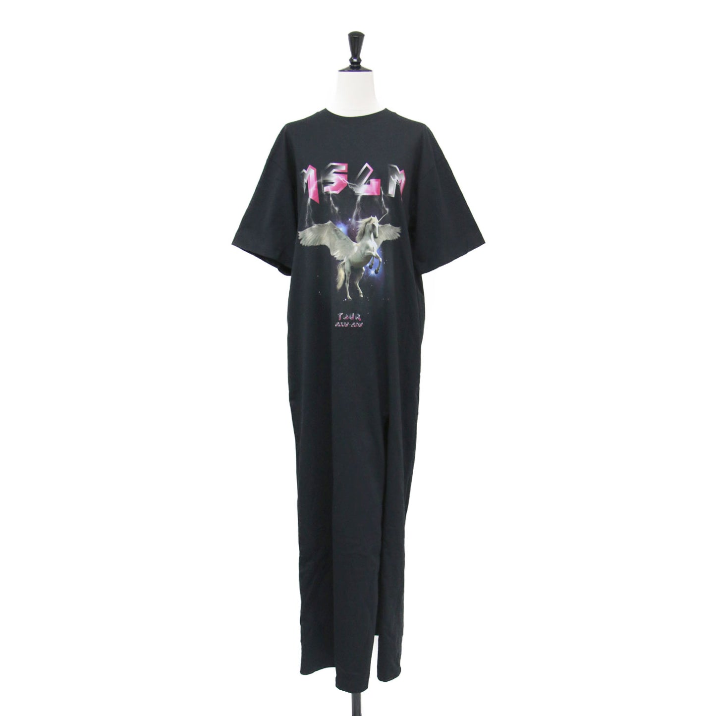 ペガサスプリント ロング Tシャツ ワンピース / 半袖 クルーネック コットン