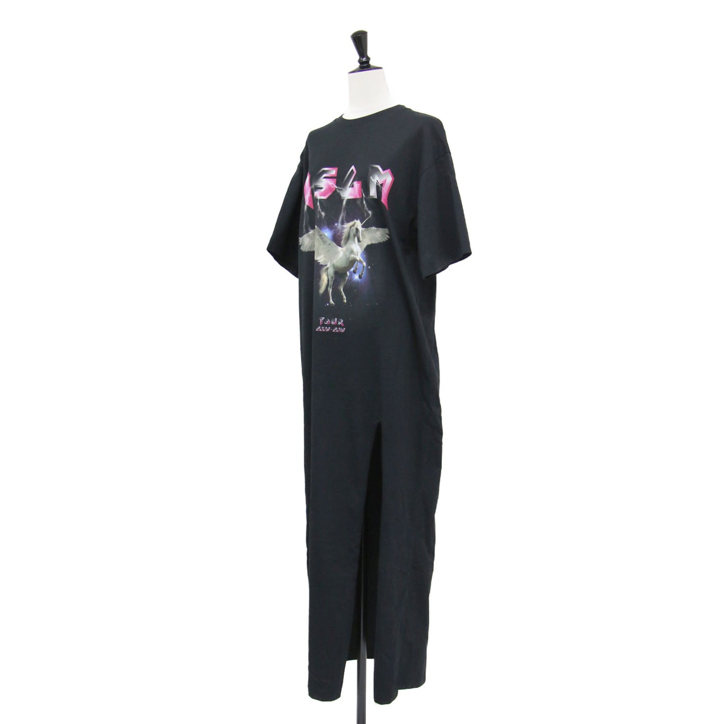 ペガサスプリント ロング Tシャツ ワンピース / 半袖 クルーネック コットン