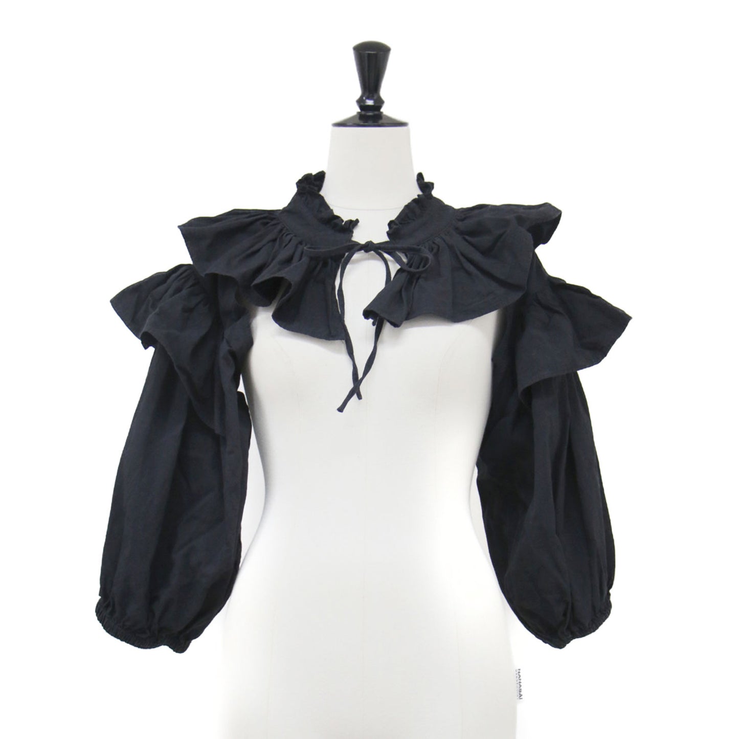 Holder blouse / つけ襟 ボレロ 七分袖 スタンドカラーフリル コットン