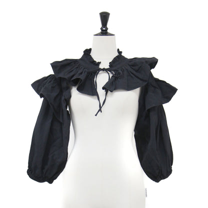 Holder blouse / つけ襟 ボレロ 七分袖 スタンドカラーフリル コットン