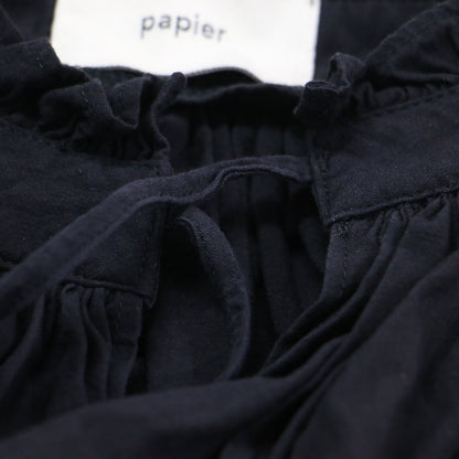 Holder blouse / つけ襟 ボレロ 七分袖 スタンドカラーフリル コットン