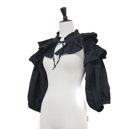 Holder blouse / つけ襟 ボレロ 七分袖 スタンドカラーフリル コットン