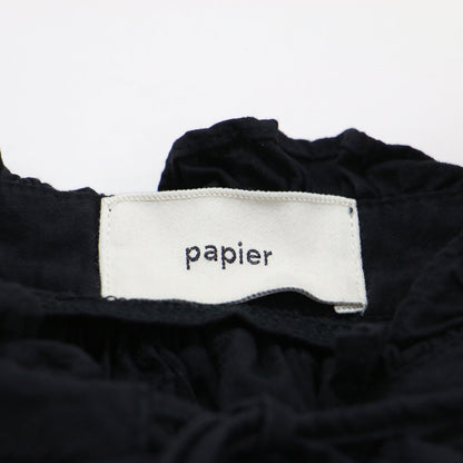 Holder blouse / つけ襟 ボレロ 七分袖 スタンドカラーフリル コットン