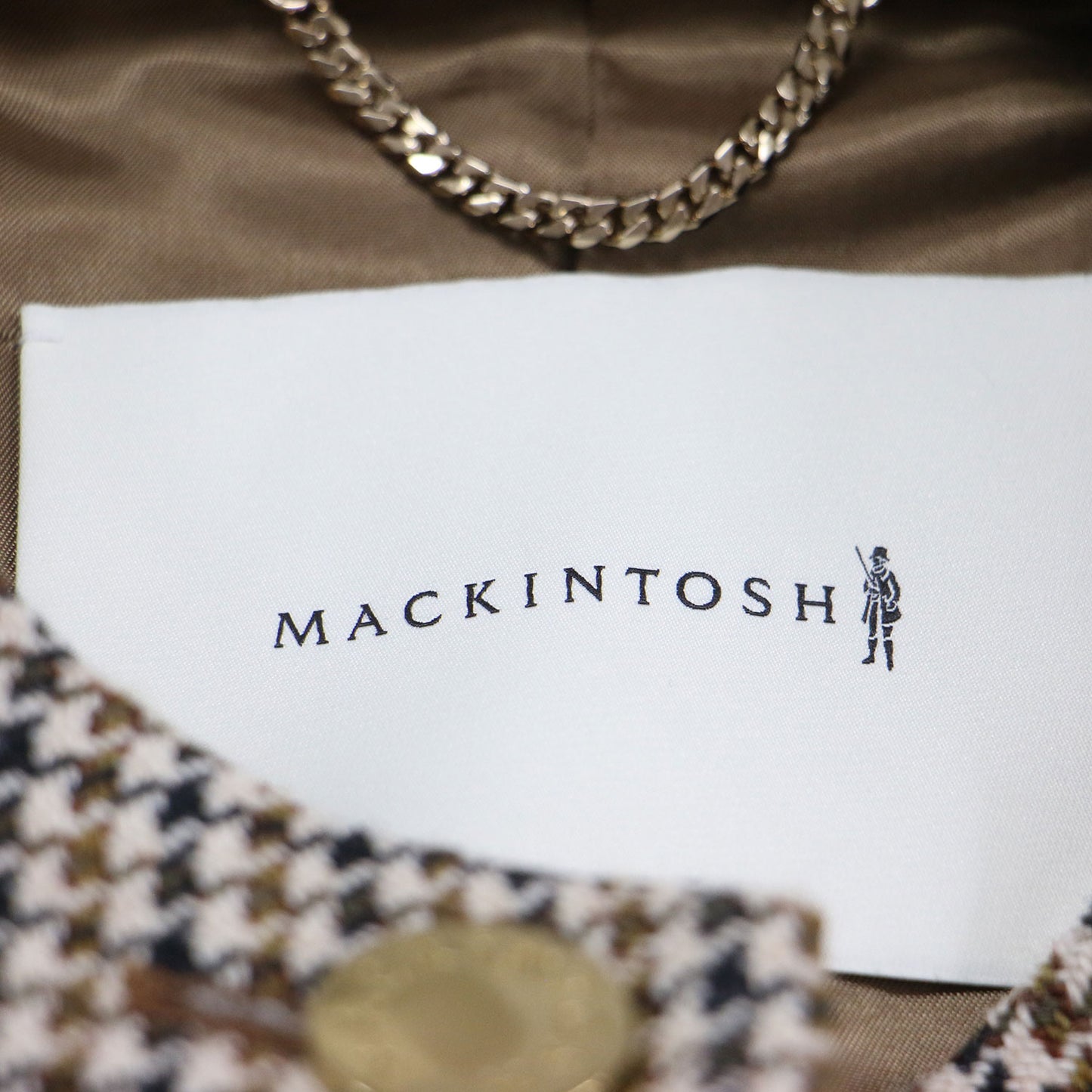 24秋冬 ハンビー ノーカラー ジャケット / HUMBIE NO COLLAR JACKET MB ショート丈 ハウンドトゥース ウール