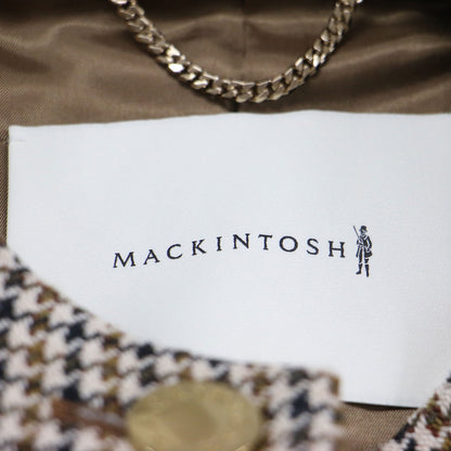 24秋冬 ハンビー ノーカラー ジャケット / HUMBIE NO COLLAR JACKET MB ショート丈 ハウンドトゥース ウール