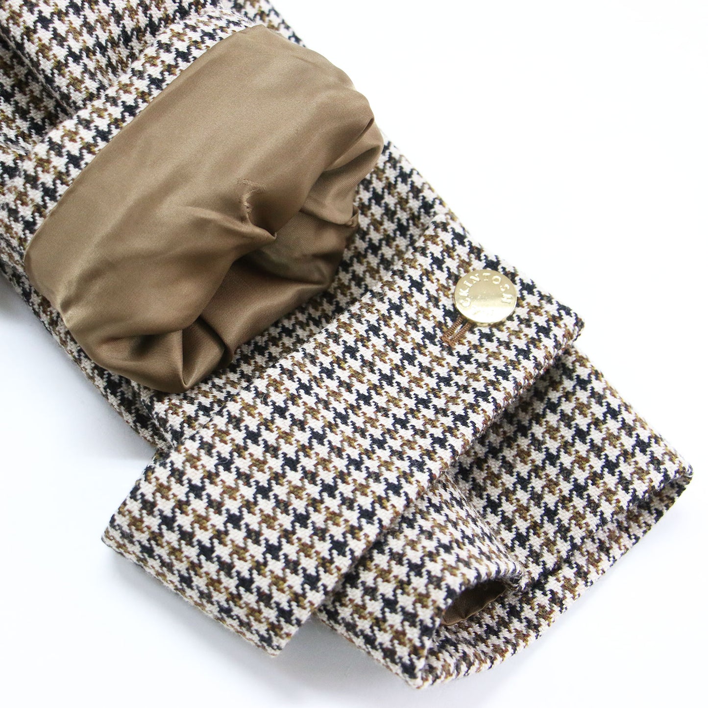 24秋冬 ハンビー ノーカラー ジャケット / HUMBIE NO COLLAR JACKET MB ショート丈 ハウンドトゥース ウール