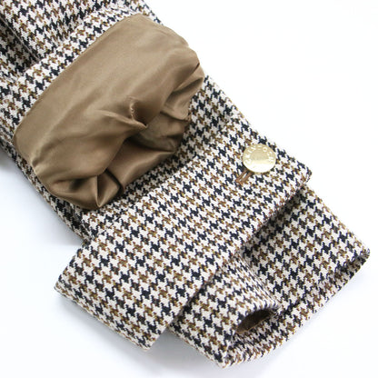 24秋冬 ハンビー ノーカラー ジャケット / HUMBIE NO COLLAR JACKET MB ショート丈 ハウンドトゥース ウール