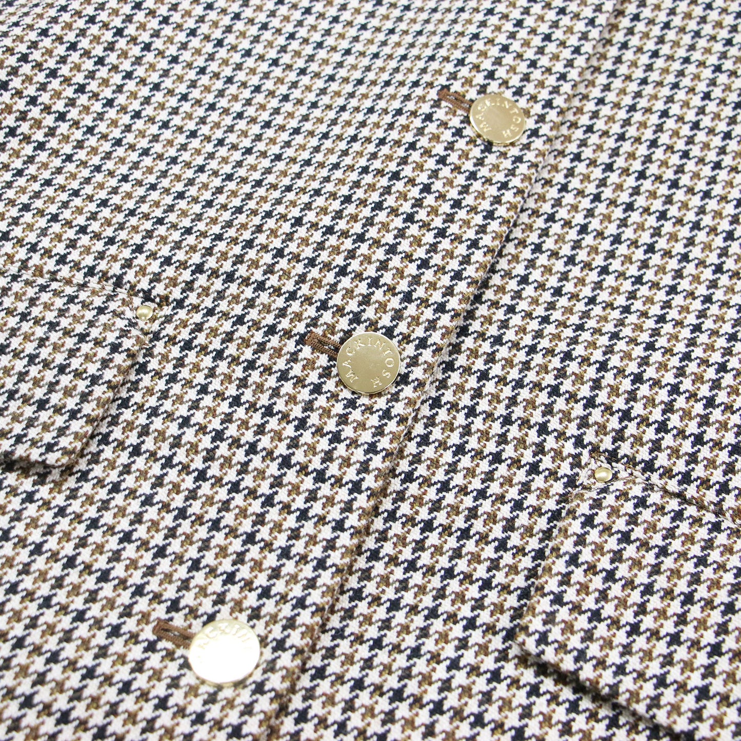 24秋冬 ハンビー ノーカラー ジャケット / HUMBIE NO COLLAR JACKET MB ショート丈 ハウンドトゥース ウール