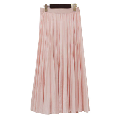 ライトローン サーキュラー フレア スカート / ロング ウエストゴム 消しプリーツ加工