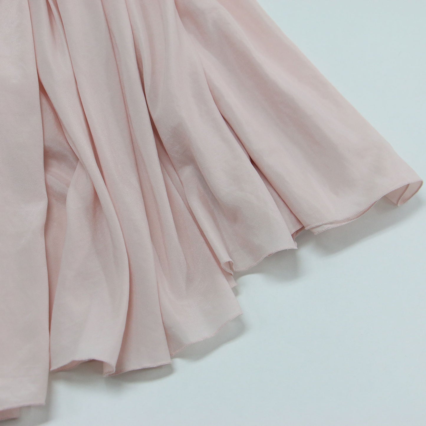 ライトローン サーキュラー フレア スカート / ロング ウエストゴム 消しプリーツ加工