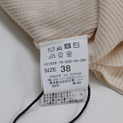 リブ バックVネック プルオーバー ニット / 五分袖 ボートネック