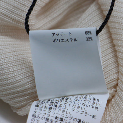 リブ バックVネック プルオーバー ニット / 五分袖 ボートネック