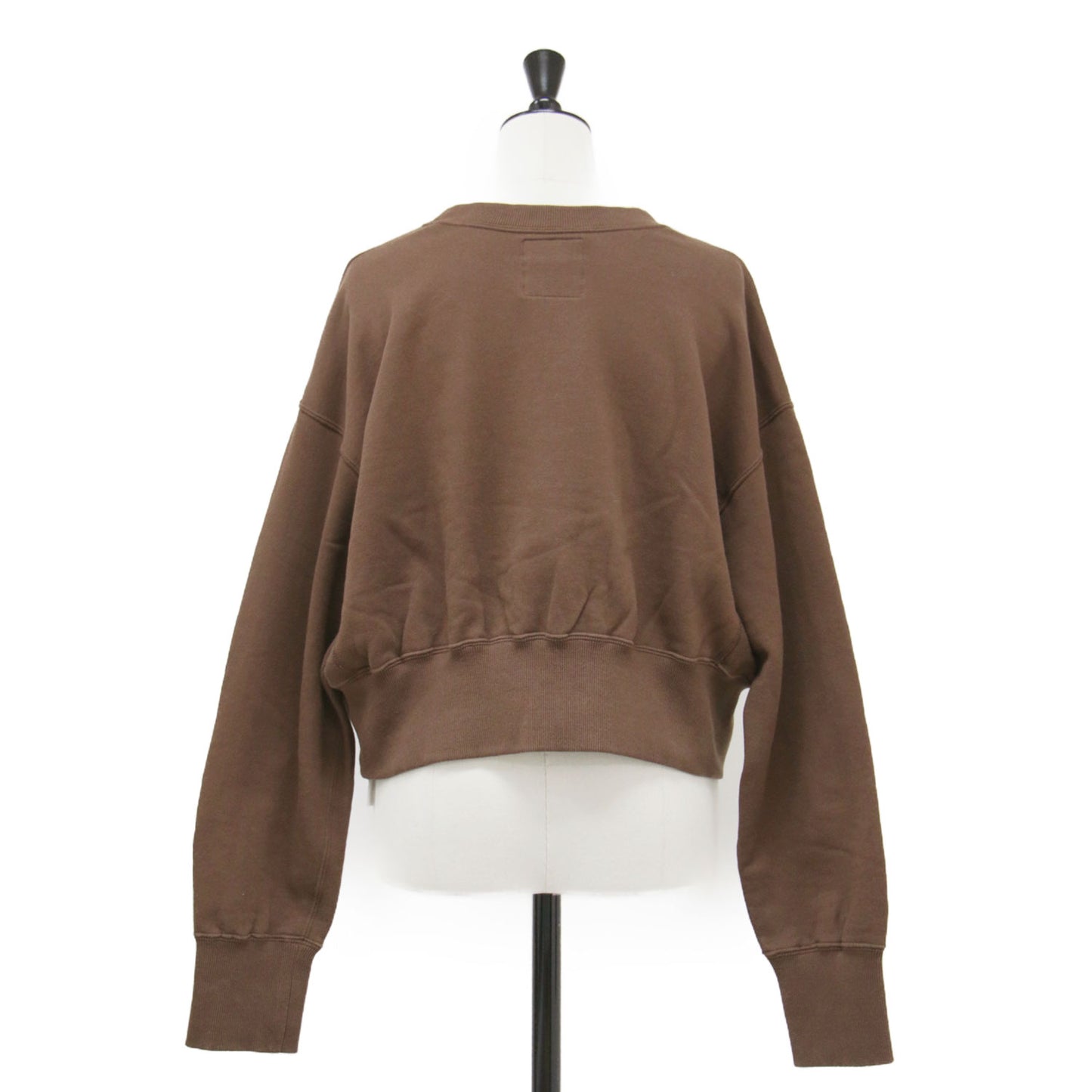 × Spick&Span 別注 24秋冬 プリント スウェット / プルオーバー ショート丈 長袖 クルーネック 裏起毛