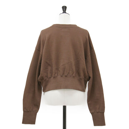 × Spick&Span 別注 24秋冬 プリント スウェット / プルオーバー ショート丈 長袖 クルーネック 裏起毛